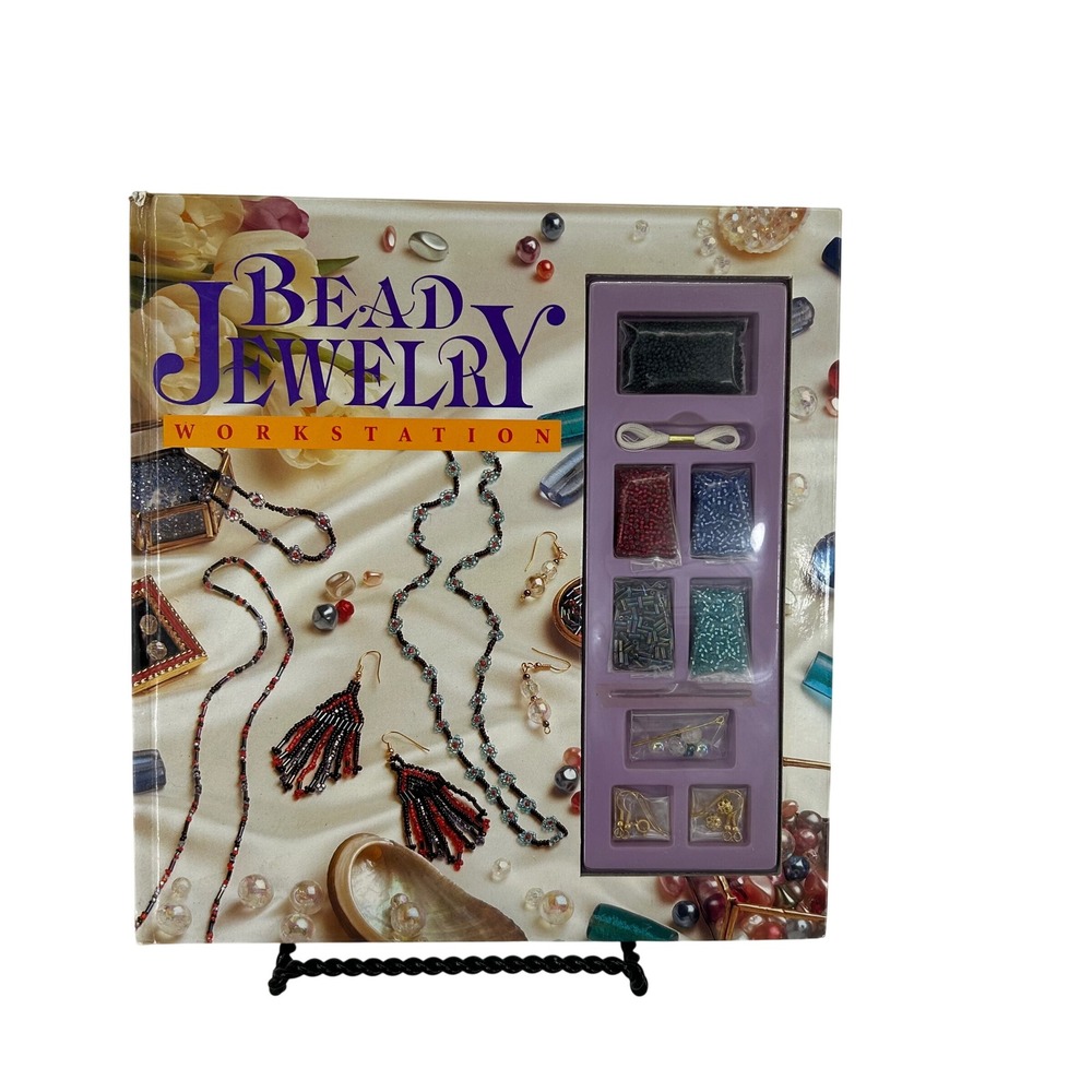 Bead Jewelry Workstation Hardcover Book and Craft Kit with Beads and Findings